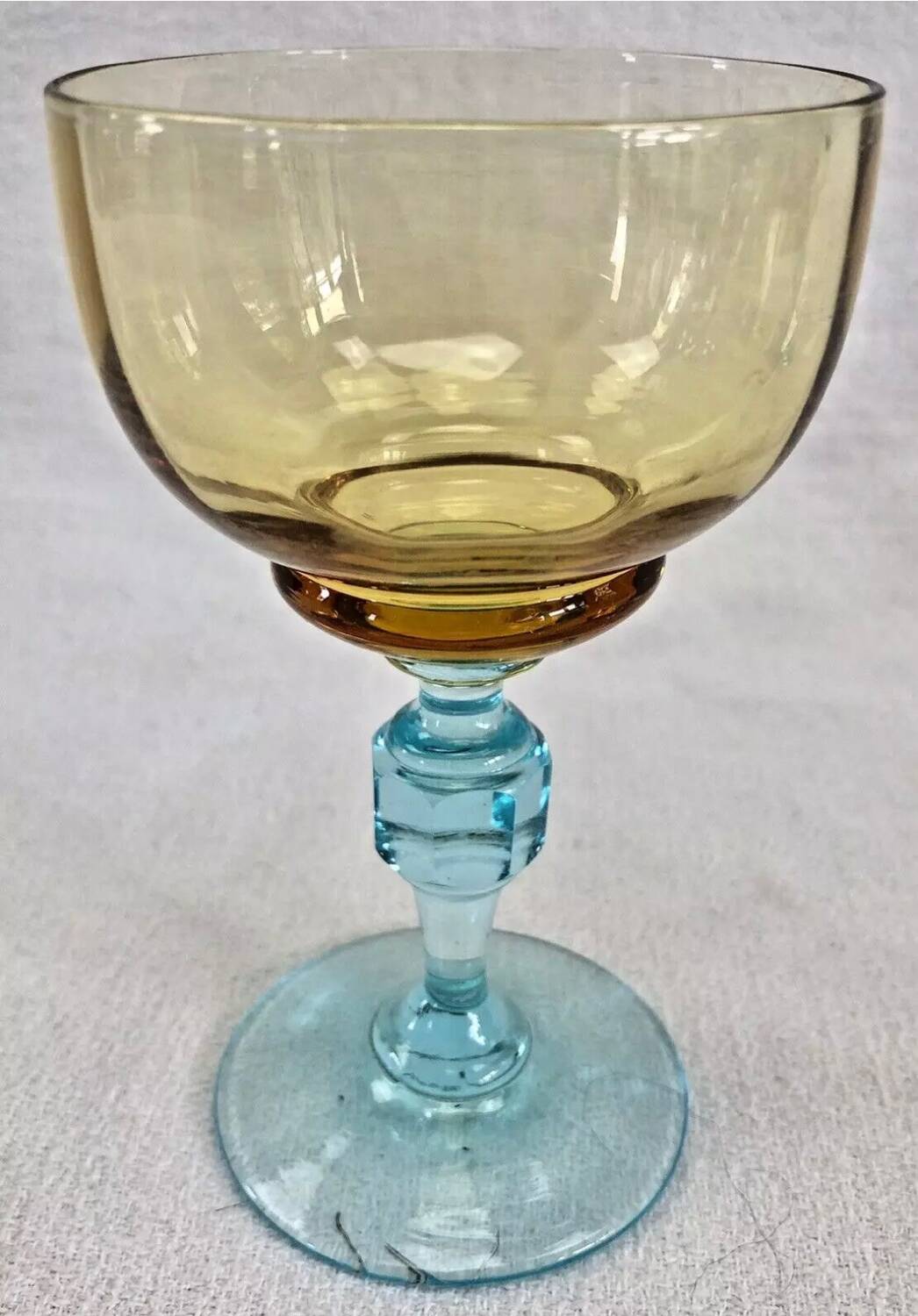 6 anciens verres à vin eau bicolores George Sand