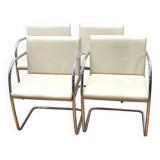 Set of 4 tubular design armchairs, Italy