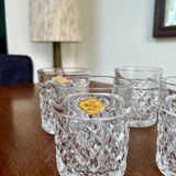Set of 4 pressed crystal glasses – diamond pattern