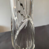 glass vase with carved leaf decoration