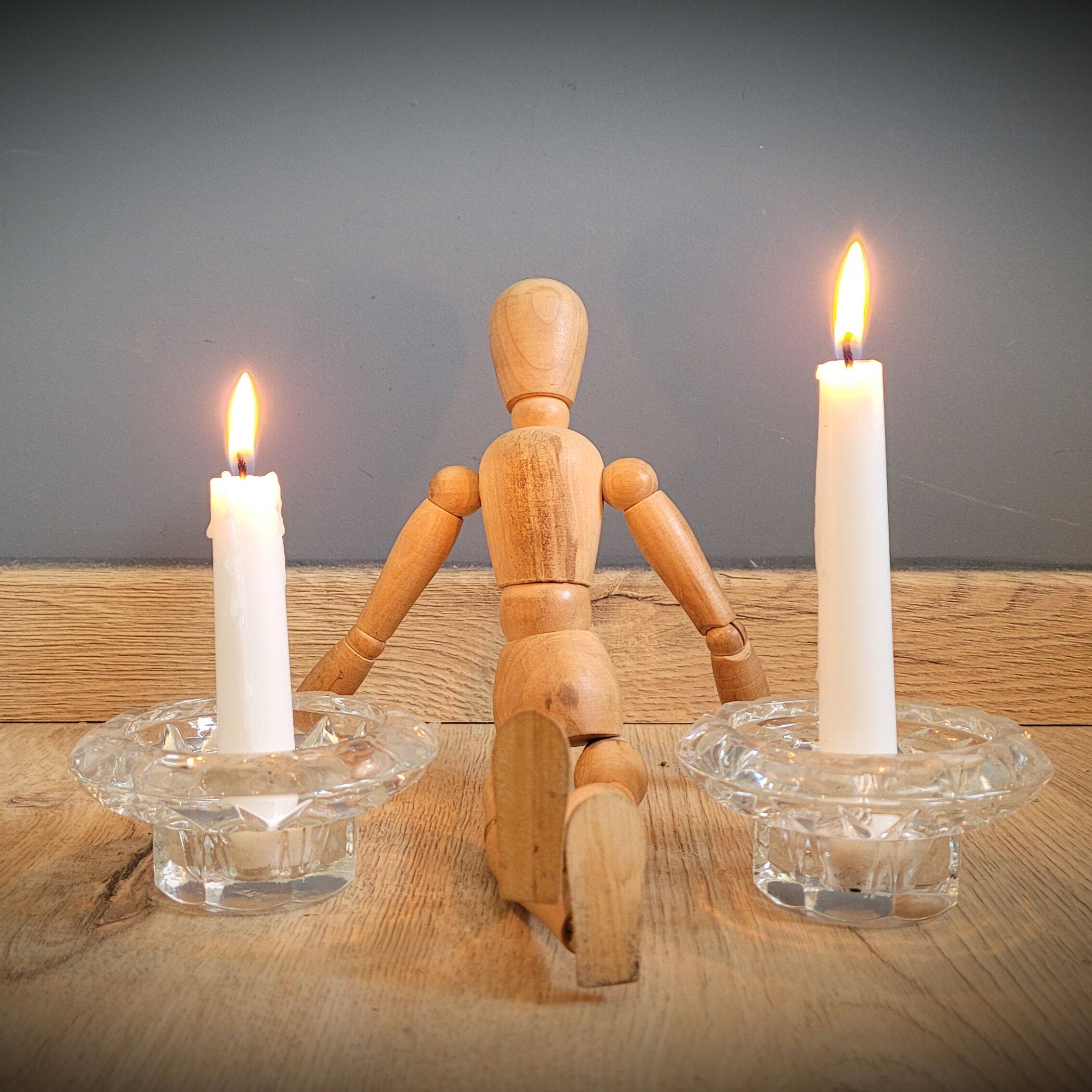 Duo candlesticks glass reims 2