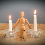 Duo candlesticks glass reims 2