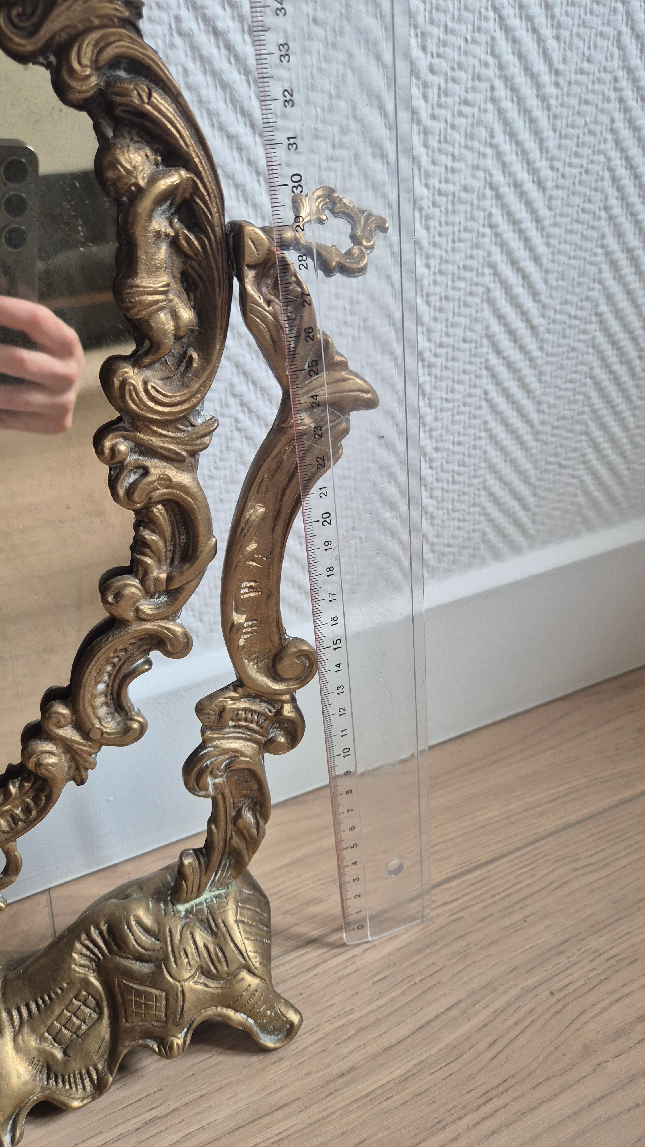 Antique table mirror in bronze — Louis XV Rococo style — 1900-1920