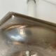 Pair of silver-plated metal candlesticks