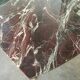 Table, chrome foot, red marble