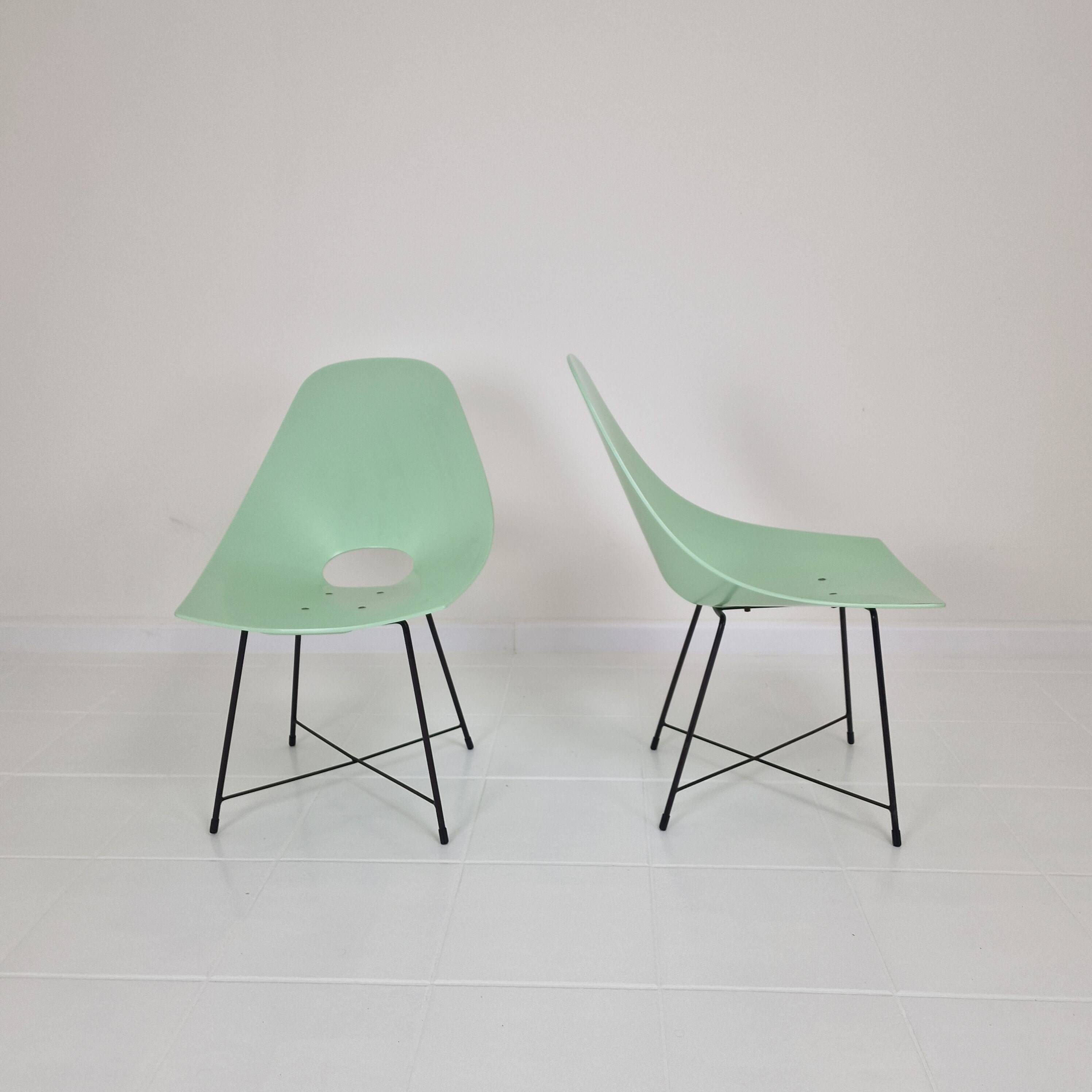 Pair of Augusto Bozzi Chairs for Saporiti, Italy 1950's