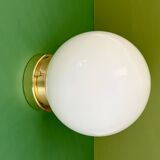 Vintage wall or ceiling light globe in white opaline.
