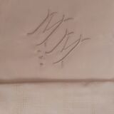 White rectangular tablecloth and 12 towels years 65/70 in new monogrammed damask mestizo