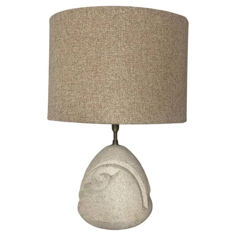 Mid-Century Modern Pair of Stone Lamps, France