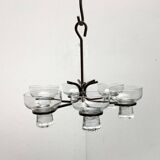Mid-century metal and glass candle holder suspension from Denmark, 1960s.