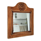 Old mirror in solid oak early twentieth century