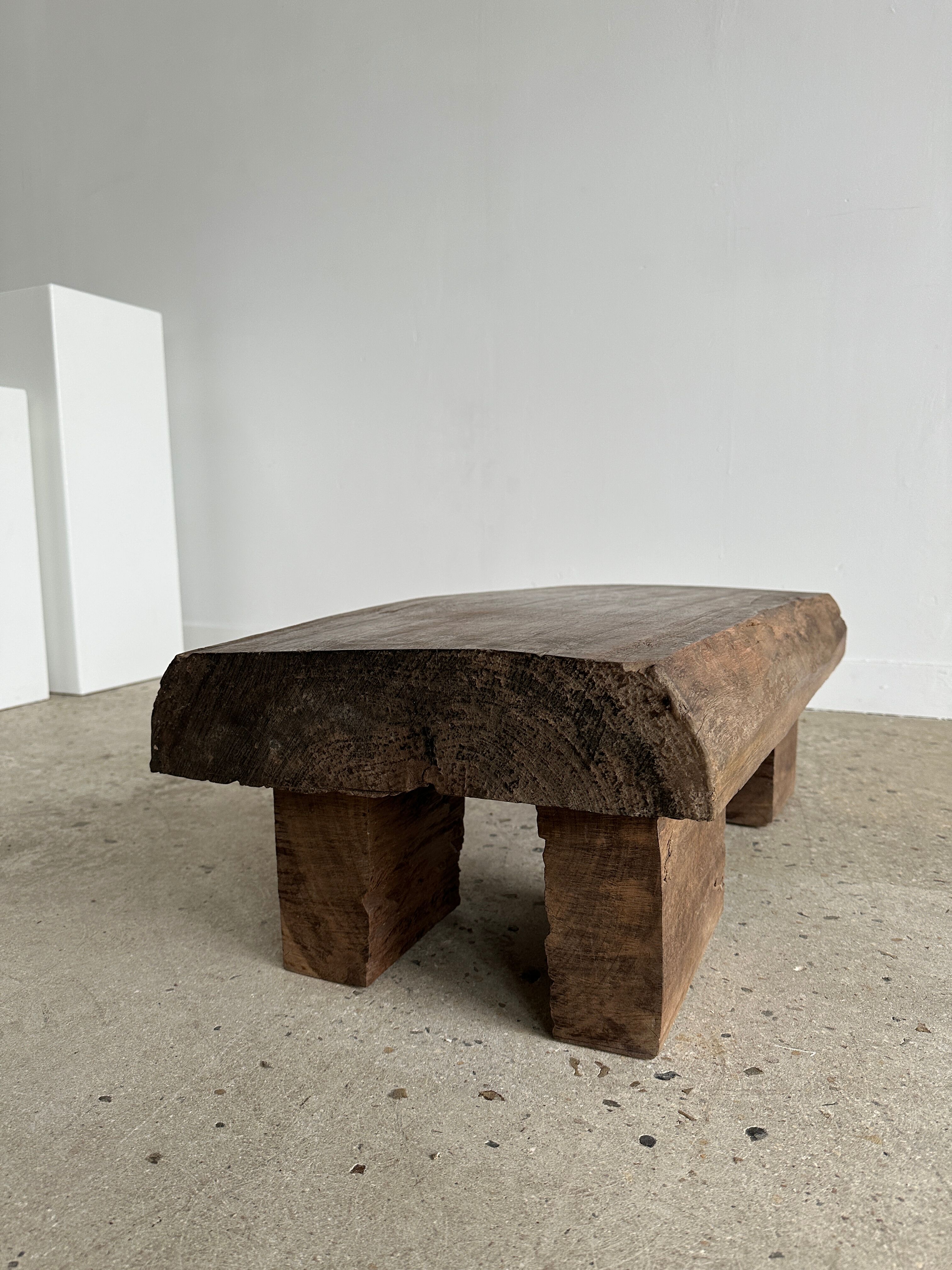 Asian solid wood quadripod brutalist coffee table H30 L81 l42