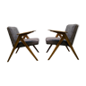 Pair of Bunny J minimalist armchairs