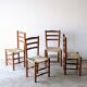 4 vintage brutalist wooden chairs by C. Perriand, 1960s 1970s
