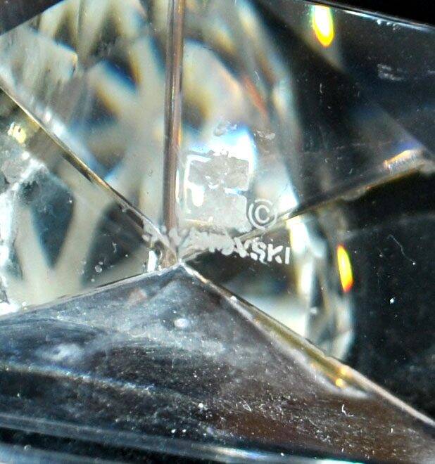 Swarovski candlestick in cut crystal signed sc swarovski design 1980