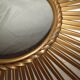 Chaty Vallauris sun mirror in gilded metal of 71 cm signed 50's / 60's