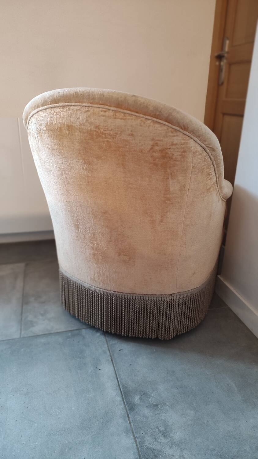 Velvet toadstool armchair