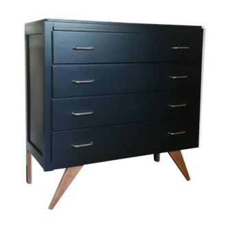 Commode pieds compas noire
