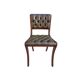 Set of 8 high-quality iconic green leather chesterfield dining chairs