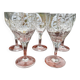 Set of five cut crystal wine glasses