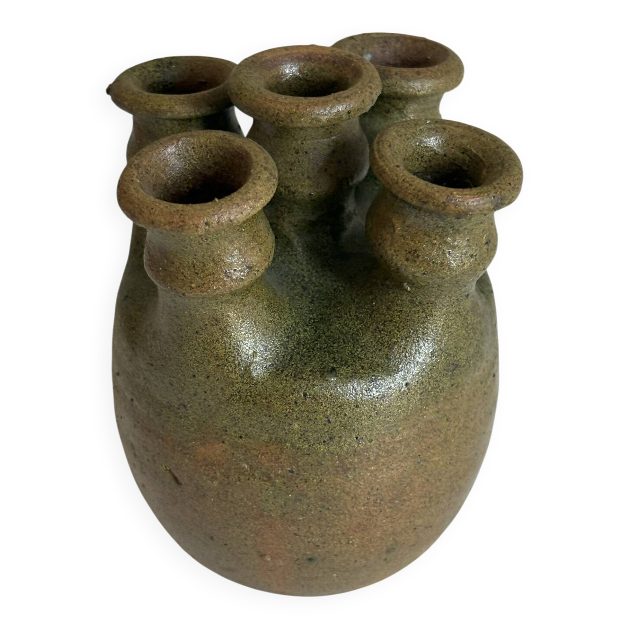 Vase with five necks in glazed stoneware