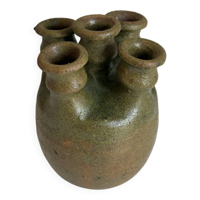 Vase à cinq cols en grès émaillé