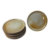Set of 9 marsh sandstone dessert plates
