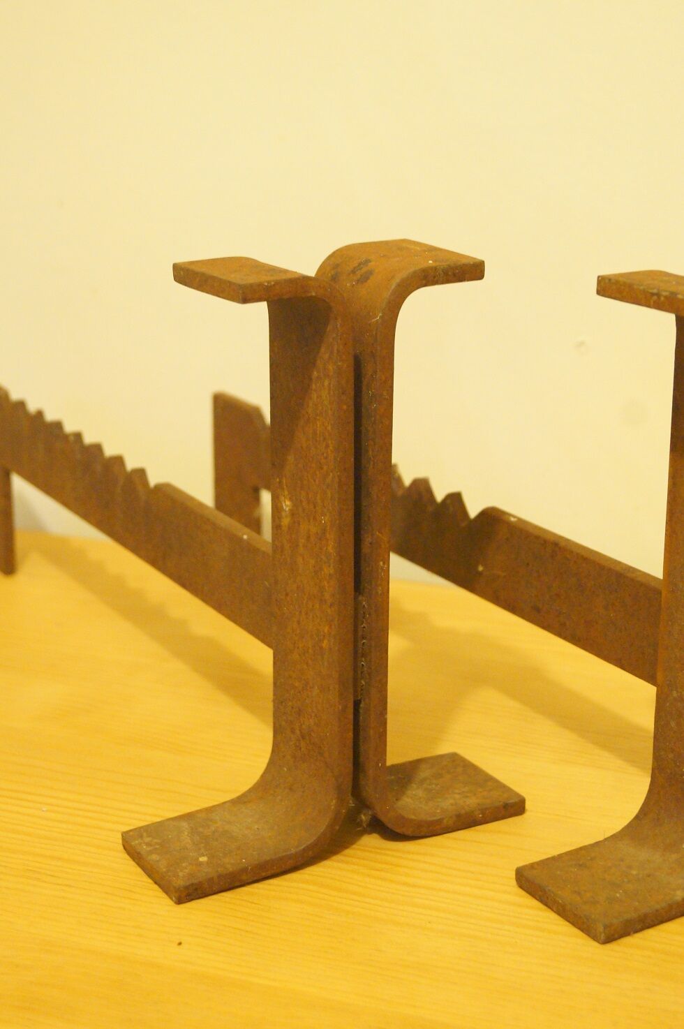 Pair of chenets modernist design 1960