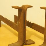 Pair of chenets modernist design 1960