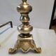Pair of antique brass andirons, Louis XV style