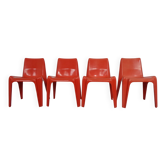 B1171 Fiberglass Stacking Chairs by Helmut Bätzner for Bofinger, 1960s, Set of 4