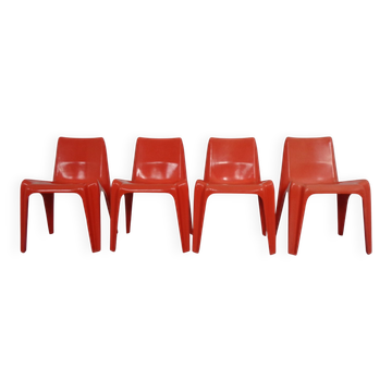 B1171 Fiberglass Stacking Chairs by Helmut Bätzner for Bofinger, 1960s, Set of 4