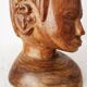 Hand Carved African Ebony Woman Bust: Vintage Tribal Sculpture