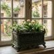 Antique enamelled cast iron planter in the Napoleon III style.