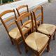 Lot de 4 chaises campagnard bois massif paillées 1980