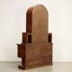Antique Art Deco display cabinet in walnut with drawers, Italy, 19th century.