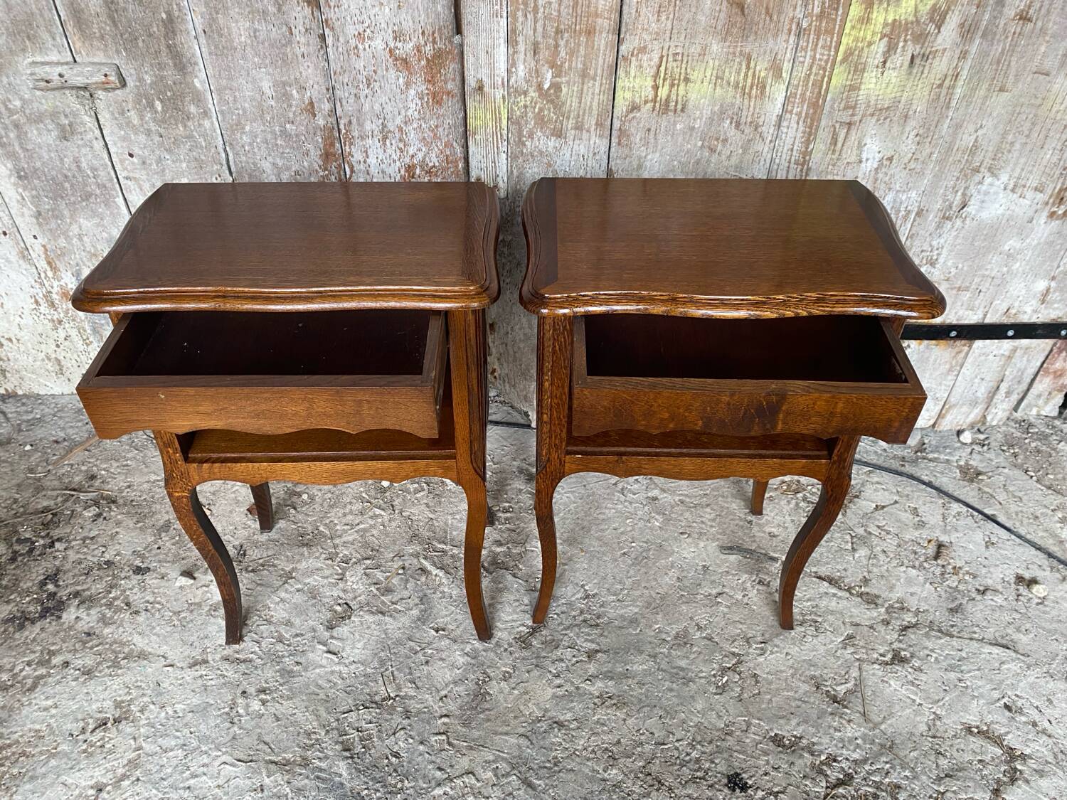 Louis XV Style Nightstand with Drawer + Vintage Case #D50