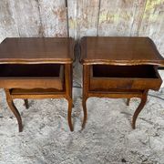 Louis XV Style Nightstand with Drawer + Vintage Case #D50