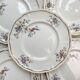 5 Assiettes plates vintage en porcelaine Longchamp Chantilly - Motif oiseau