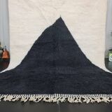 Beni Ouraine rug, white and black, handwoven in the traditional style, size 150x250cm