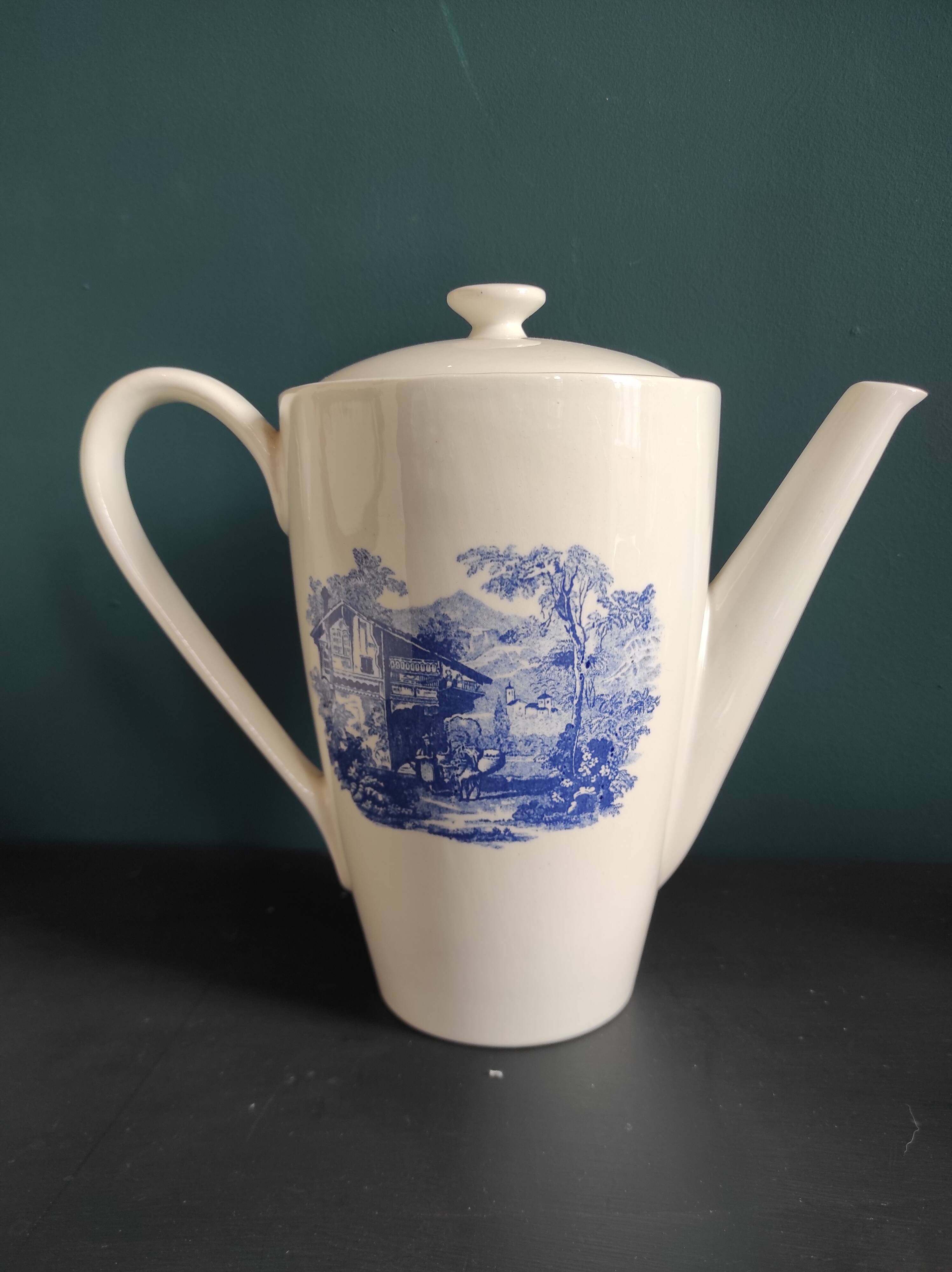 French Vintage Luneville porcelain coffee set