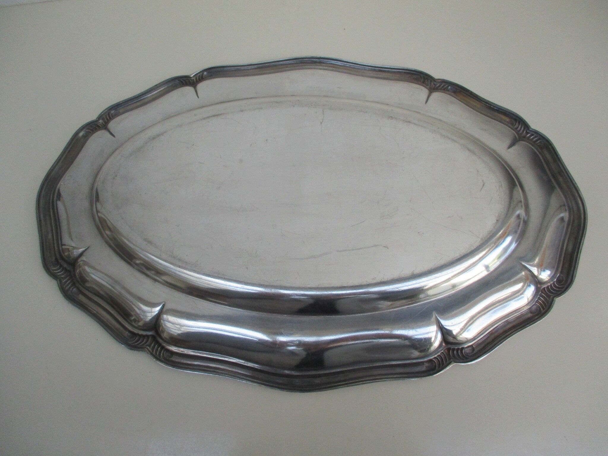 Plat ovale métal argente epns Suede