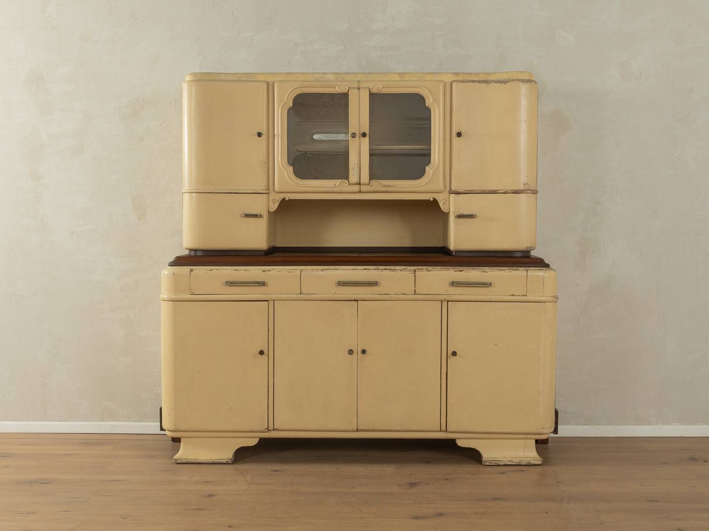 Art Deco kitchen cabinet, 1920s, two-piece