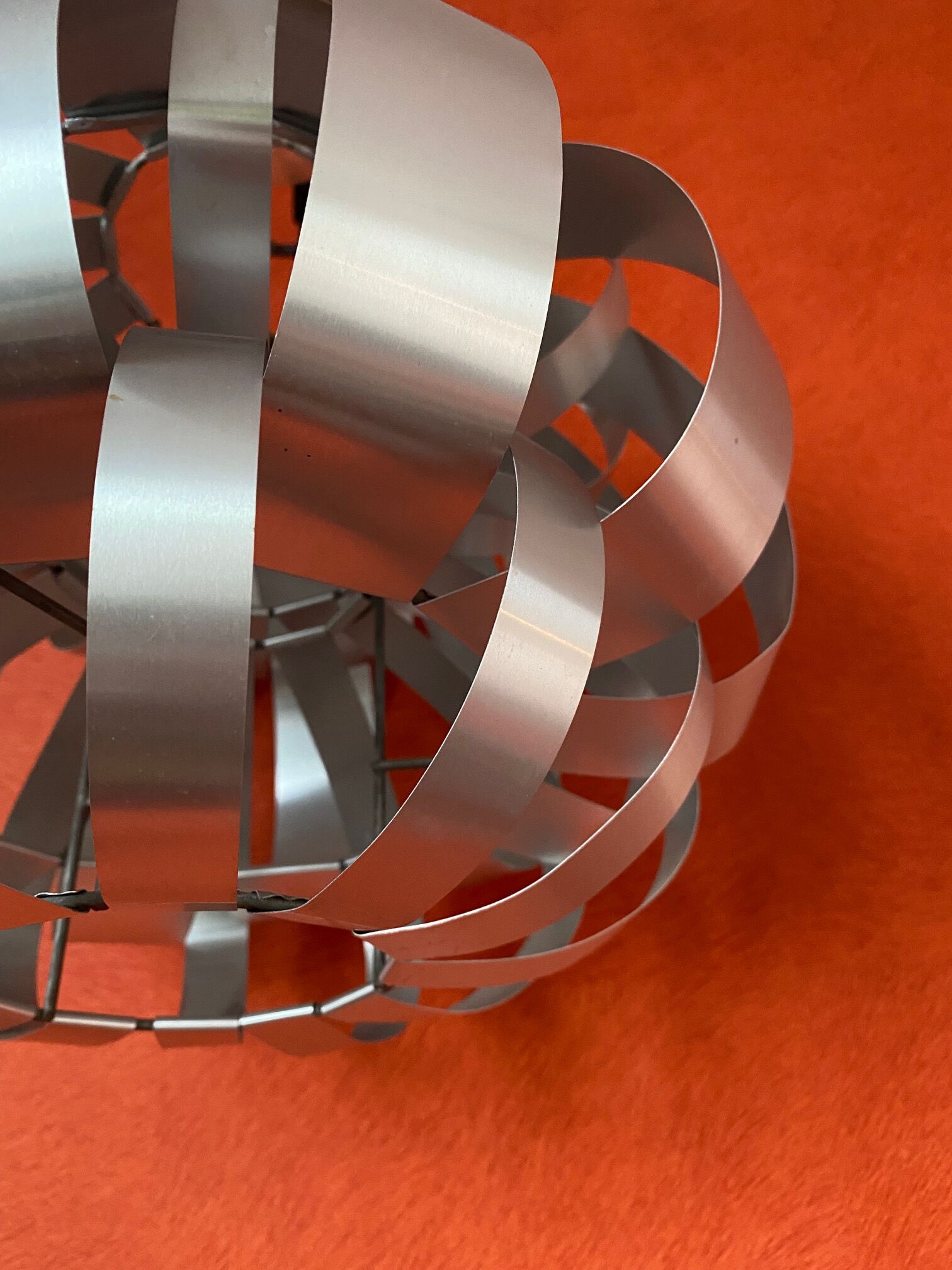 Ceiling lamp in aluminum slats 70s