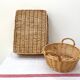 Duo of baskets in braided rattan