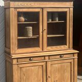 Antique 2-part sideboard in raw solid wood