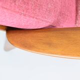 Original scandinavian armchair Stefan, restored, 1960s icon, pink