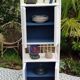 White rattan shelf