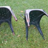 4 Green chaises Tolix industrial, first model (background)