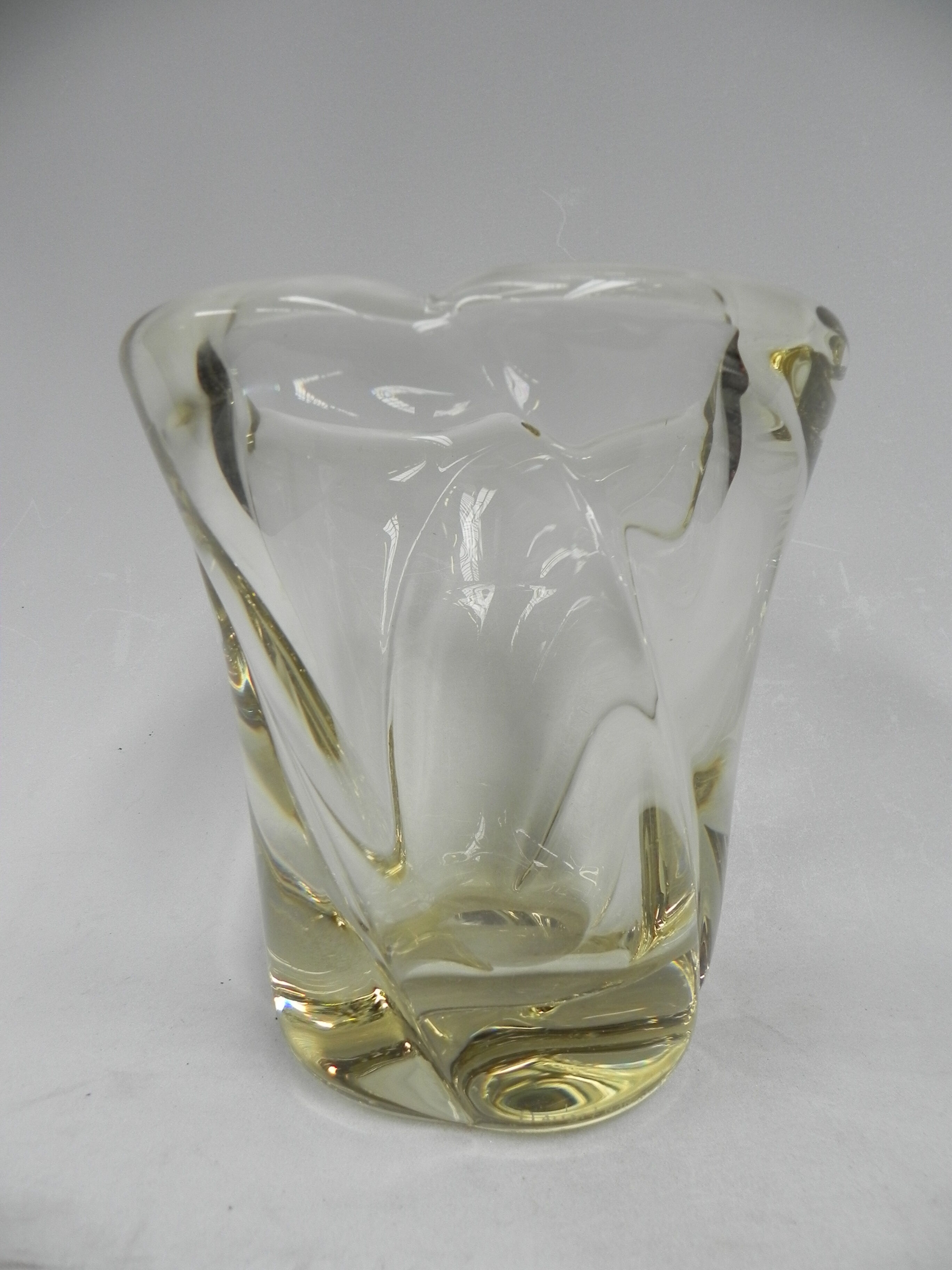 Vintage vase of thick glass Daum Nancy